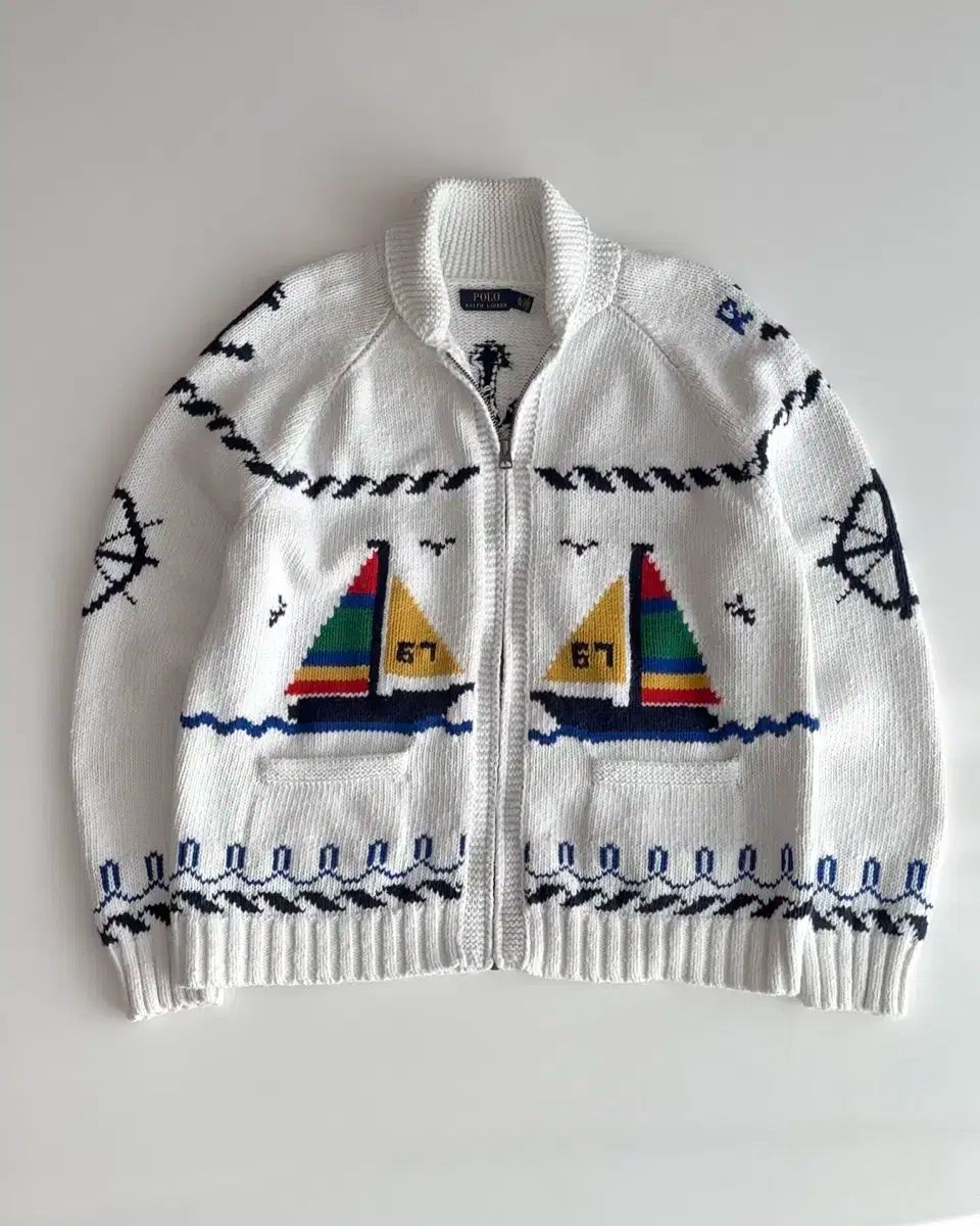 【雷市場（ポンジャン）商品韓国直送】 ポロ Ralph Lauren(ラルフローレン) レア ヨット ニット セーター ジップアップ XL