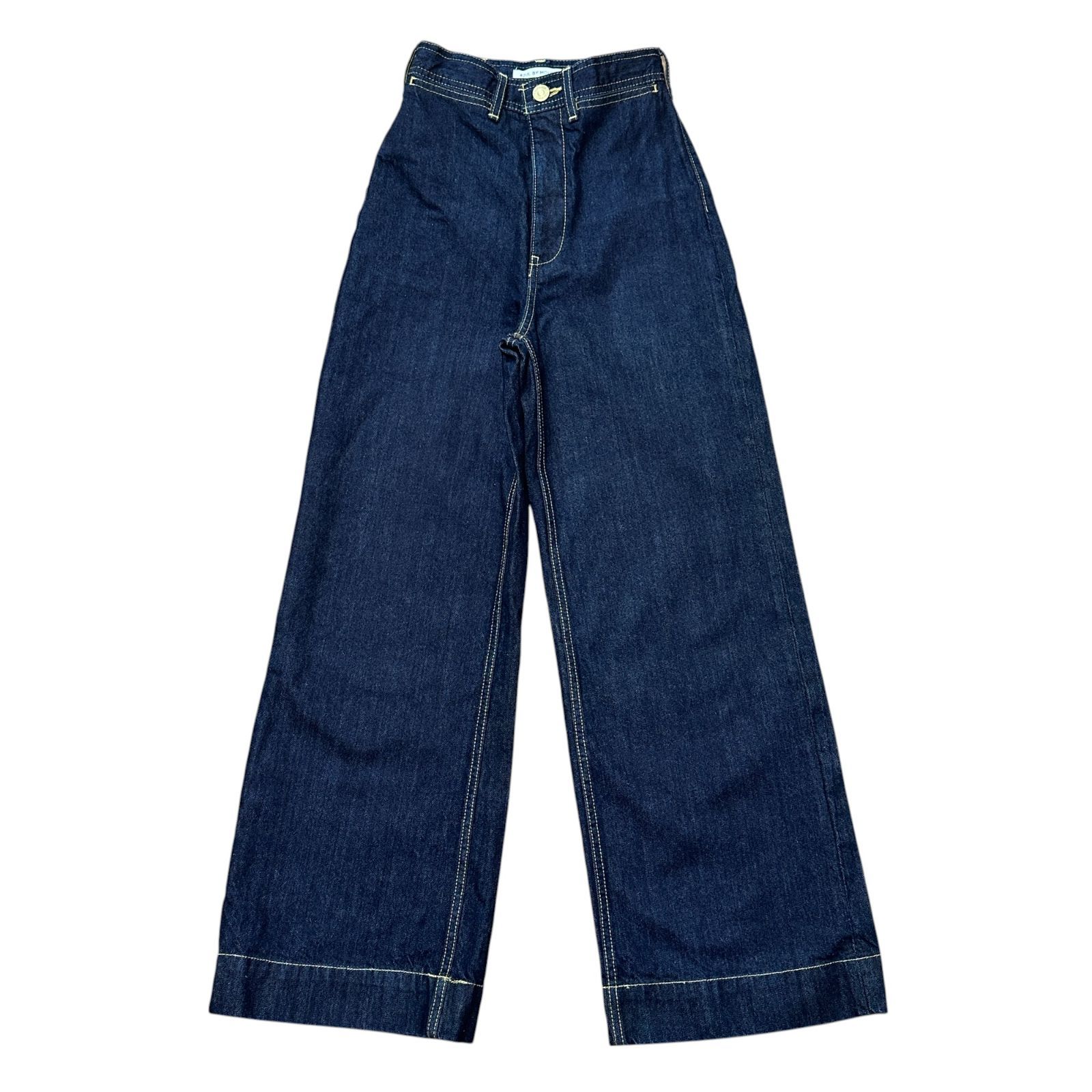 マウジー レディース ワイドデニムジーンズ ハイウエスト ブルー XS 未使用品 アズールバイマウジー AZUL BY MOUSSY AZUL DENIM ハイウエスト