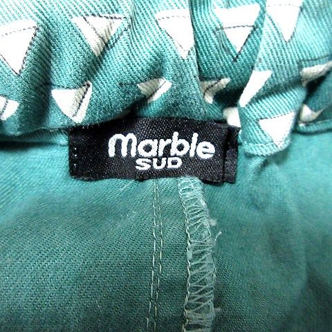 マーブルシュッド marble SUD テーパードパンツ 総柄 緑