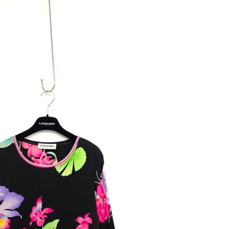 LEONARD PARIS レオナール インポートライン シルクプリントブラウス