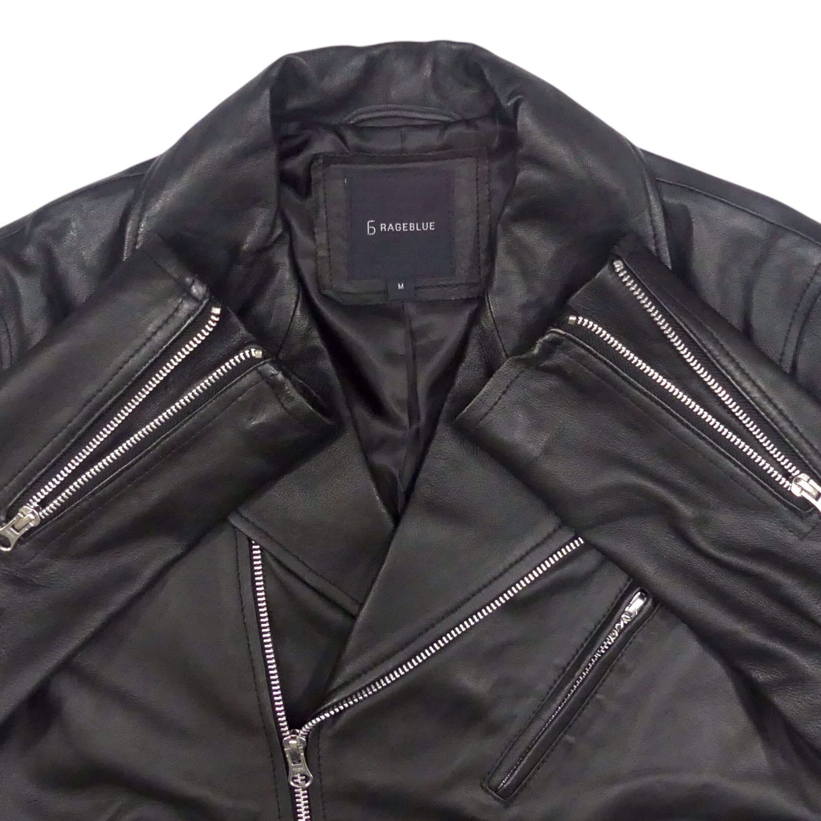 レザージャケット　メンズ　RAGEBLUE RAGEBLUE ブルゾン アウター Synthetic leather track jacket