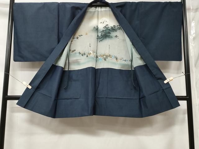 平和屋着物○男性 本場縞大島紬 アンサンブル 格子柄 井田織物謹製  