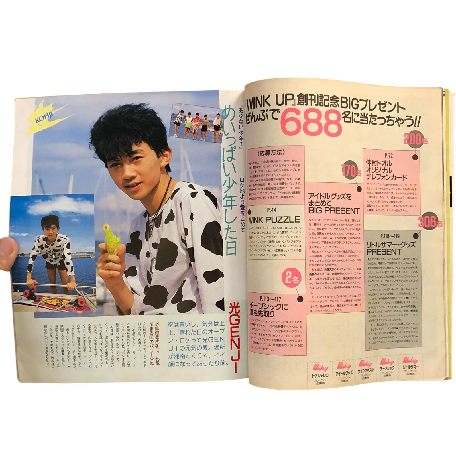 Wink up ウィンクアップ 創刊号 1988年7月号 1988 ☆光GENJI