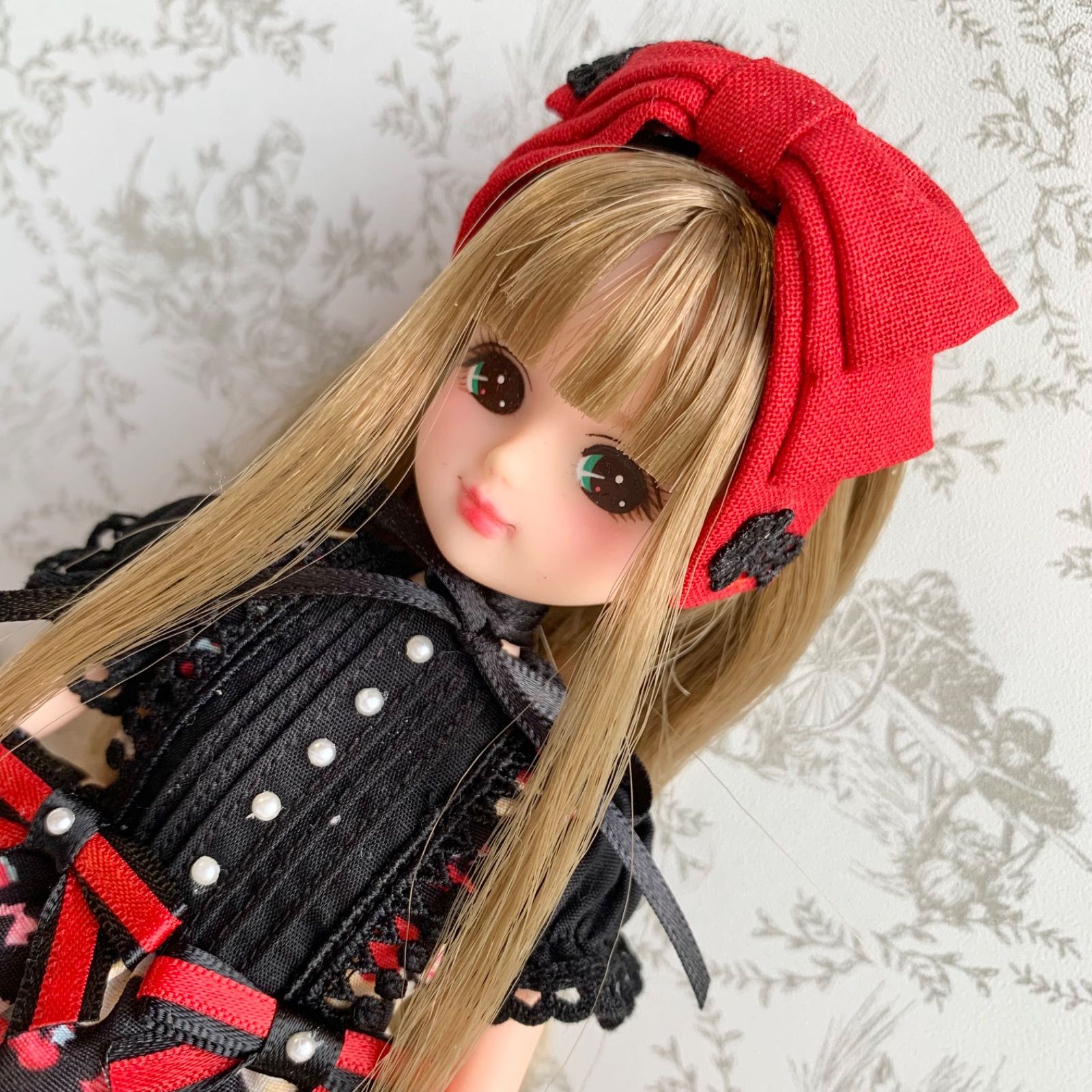 リカちゃん ロリータワンピース リボンヘッドドレスセット いちご