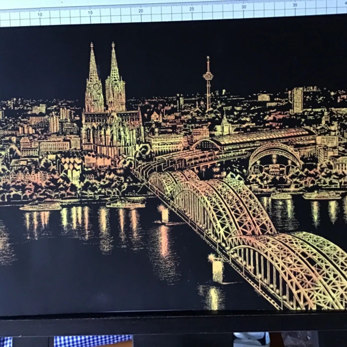 スクラッチアート 完成品 オリジナル 鳥と花 原画 一点物 スクラッチアート 完成品 オリジナル 一点物 原画 - 日本スクラッチ