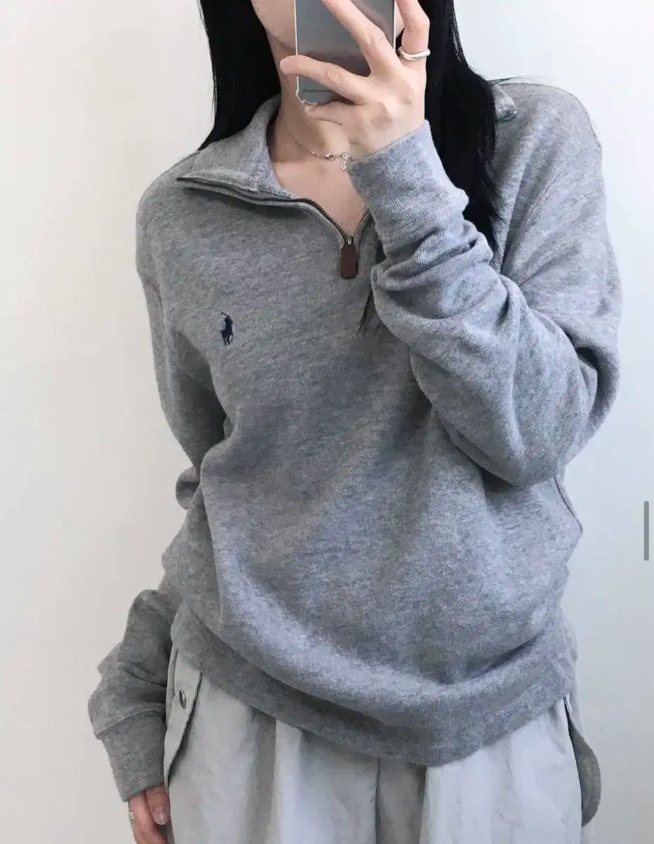 Polo ポロ Ralph Lauren ラルフローレン グレー ハーフジップアップ
