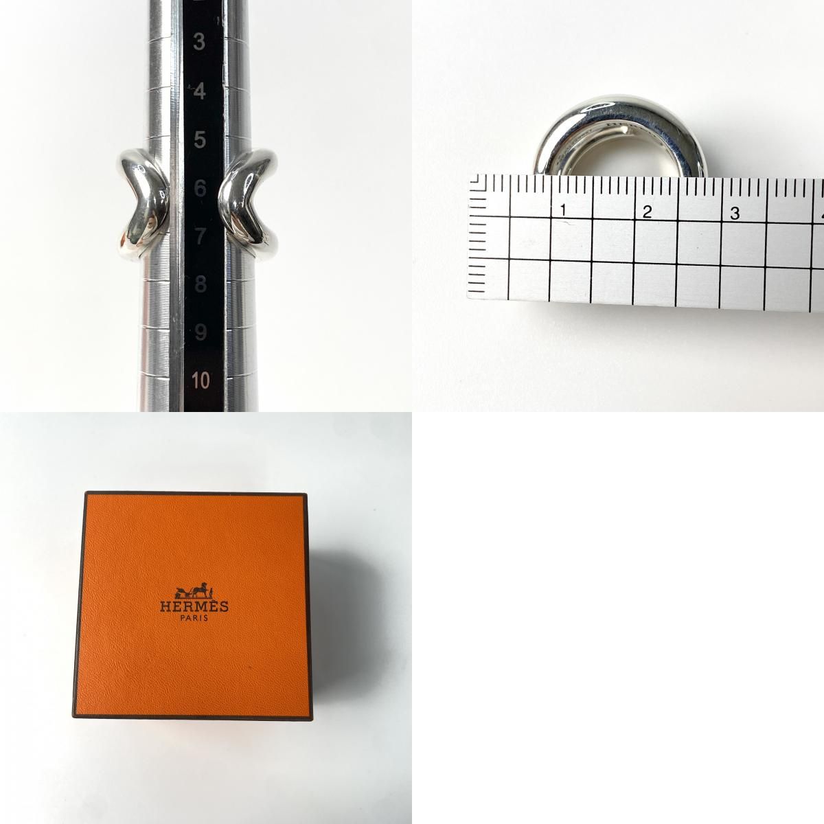 美品 エルメス HERMES レディース オズモズ PM リング SV925 #46 6号 
