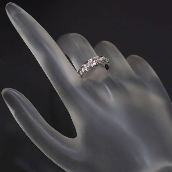 希少 Pt900 天然ピンクダイヤ ダイヤモンド リング 0.07ct D0.20ct  