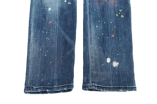 ディースクエアード DSQUARED2 21SS Skater Jean ラインストーン ペイント ダメージ加工 スケーター ジーンズ デニム パンツ  S74LB0922 S30708 50 インディゴ ブルー ブランド古着ベクトル 中古☆AA☆241120 - メルカリ