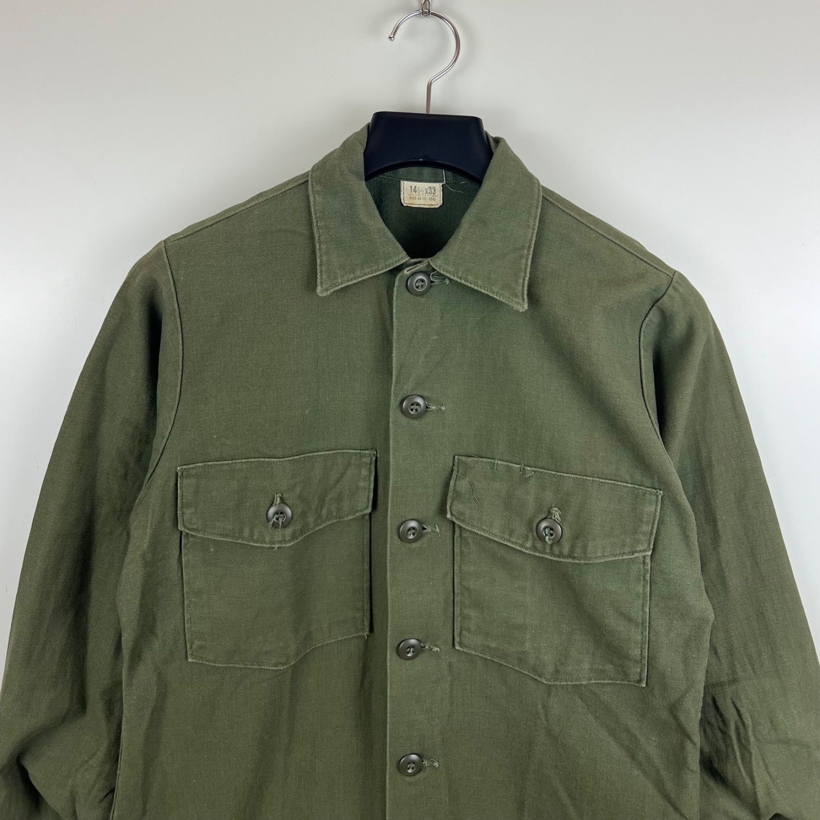 MILITARY 70s 1977 DPSC OG-107 4th UTILITY shirts 14.5 M USA 米軍