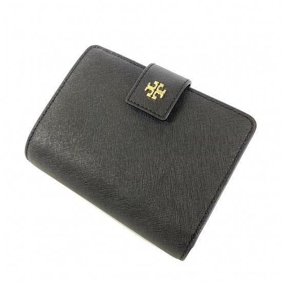 トリーバーチ レザー ジップ 二つ折り財布 ブラック - メルカリ 