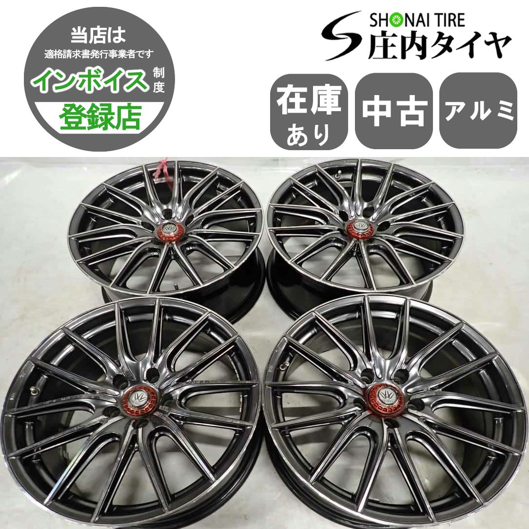 4本 会社宛 18×8J LOXARNY PARABOLA アルミ 5穴 PCD 114.3mm 38 ハブ径73mm ノア ヴォクシー ハリアー RAV4 クラウン NO F3530