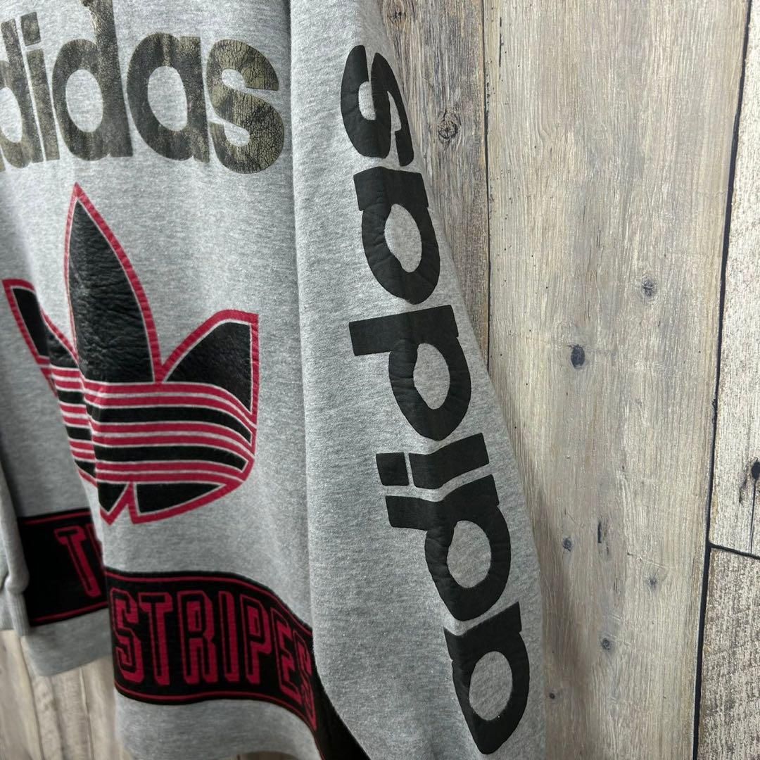 ご安心ください！ OLD adidas 90s アディダス 日本製 スウェット パーカー M-L