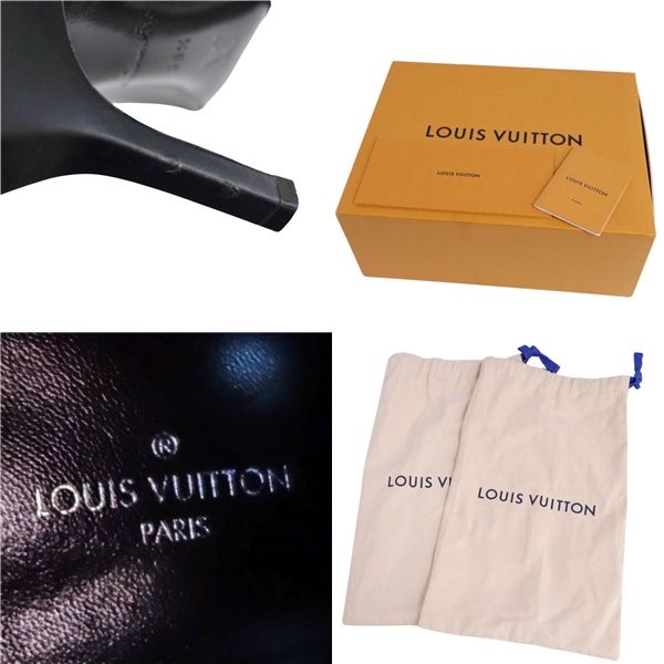 ルイヴィトン LOUIS VUITTON ブーツ ショートブーツ ヒール レース ...