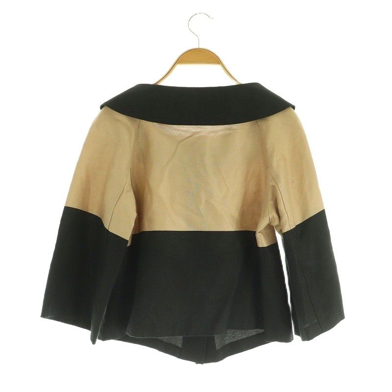 【美品】TO BE CHIC トゥービーシック ノーカラージャケット黒 フリー TO BE CHIC トゥービーシック ノーカラー ジャケット size:40