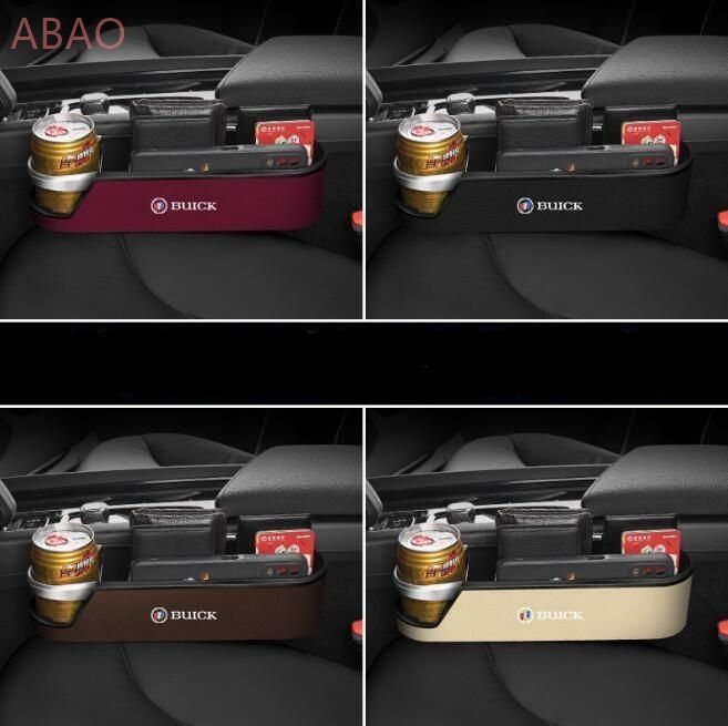 ビュイック  車用サイド収納ボックスシートポケット アテンザ アクセラ 車用 シート隙間埋め シート 車席隙間ポケット 車用ドリンクホルダー 小物入れ付き 落下防止 運転席用と助手席用/2