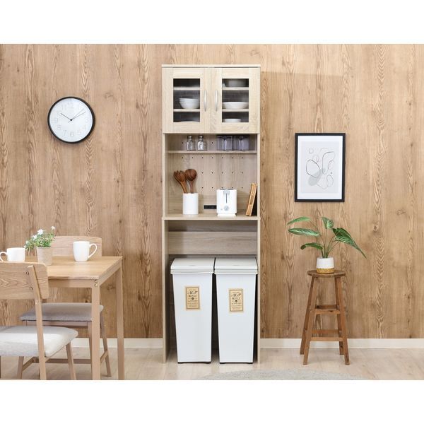 ゴミ箱上キャビネット 約60cm幅 オーク 組立品 代引不可