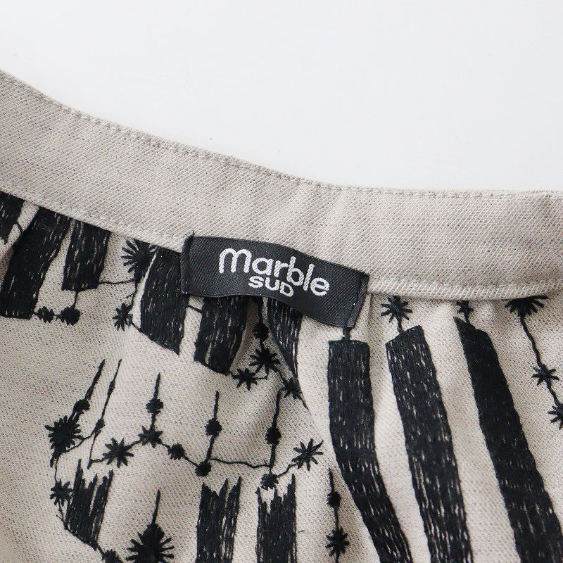 2022FW マーブルシュッド marble SUD KENBAN 刺繍ブラウス/ベージュ 