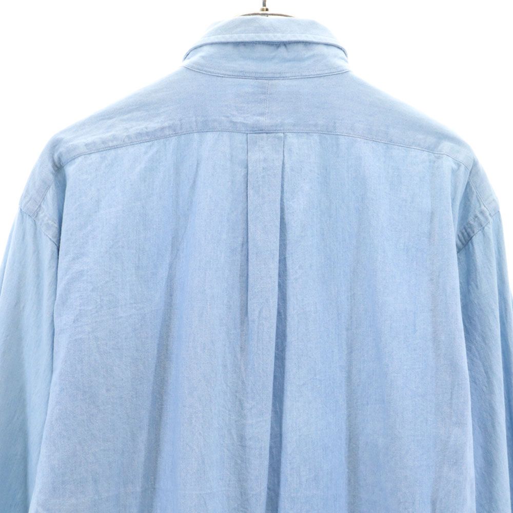 ラルフローレン 90s オールド ポロベア 長袖 シャンブレーシャツ L ブルー RALPH LAUREN メンズ ラルフローレン 90s オールド ポロベア 長袖 シャンブレーシャツ L