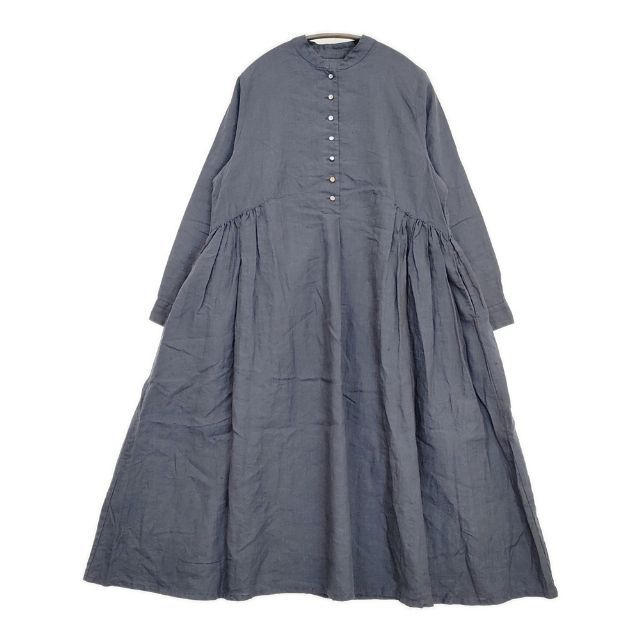 nest Robe 後染めリネンドレス High thread count linen classy dress 01191-1097 ワンピース ブルー レディース ネストローブ 5-1001M∞