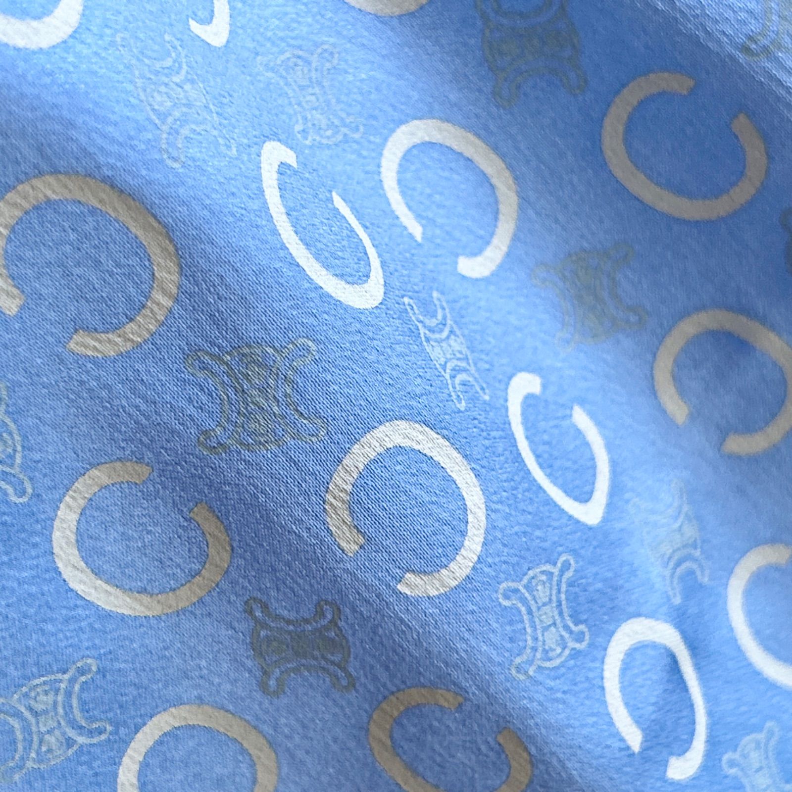 美品 ☆CELINE☆ セリーヌ スカーフ 大判 マカダム シルク パープル