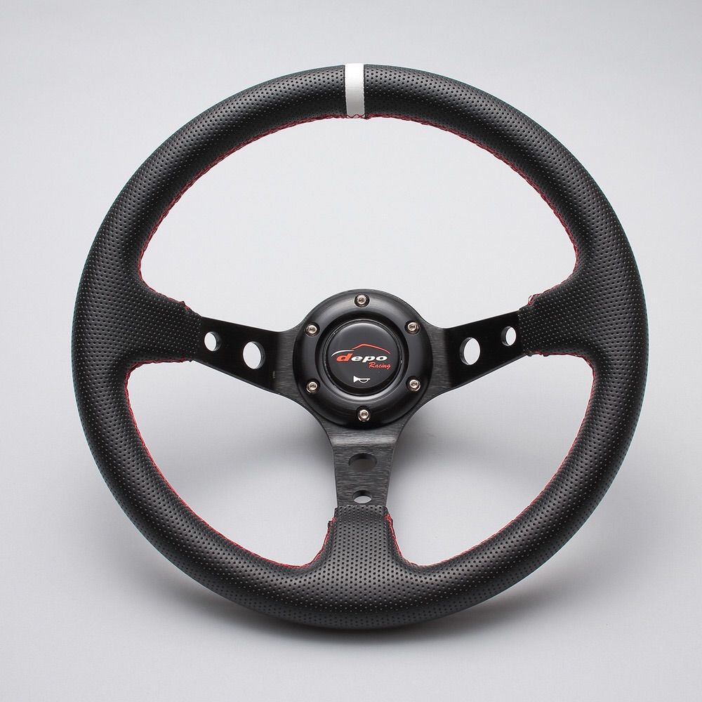 Deporacing ステアリング 32φ ホワイトライン D32PW