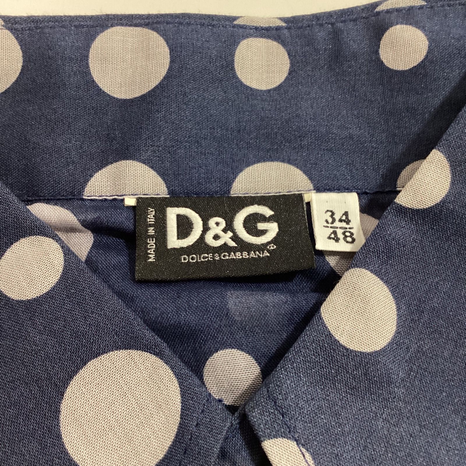 D&Gドルチェ&ガッバーナ ドルガバ メンズドット柄シアーブラウス 