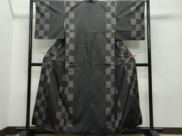 平和屋着物○上質な紬 絣文様 正絹 逸品 CAAR8263vf （平和屋着物  