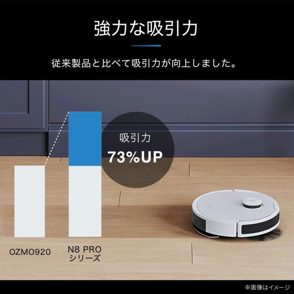新着商品 マッピング 自動ゴミ収集 水拭き対応 N8Pro 強力吸引 DEEBOT お掃除ロボット 自動充電 ロボット掃除機 落下防止 エコバックス Wi-Fi接続 静音|超吸引 ECOVACS Alexa対応 フローリング|畳|カーペット Japa
