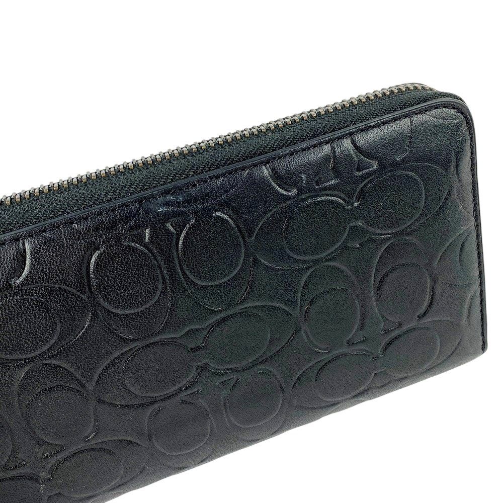 ◇SALE◇ □美品□ コーチ シグネチャー ラウンドファスナー 長財布