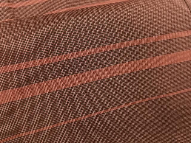 平和屋着物＃道行コート 本場大島紬 単衣 ロング丈 横段文 証紙付き