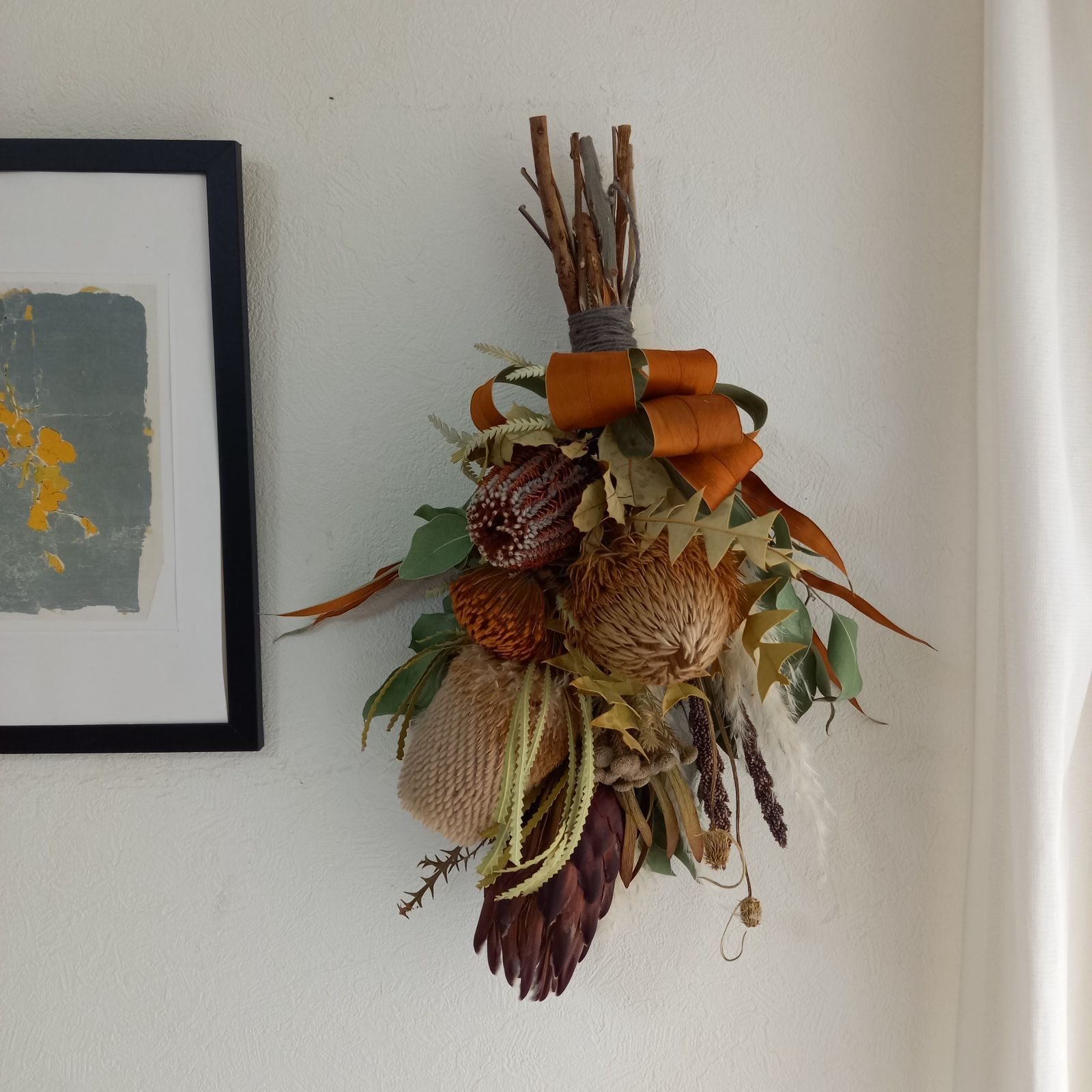 53 3種類のバンクシアとプロテアの ネイティブフラワー スワッグ