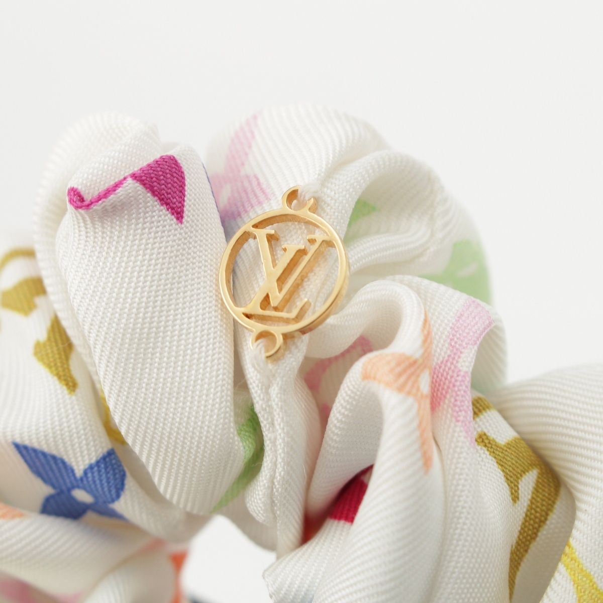 ルイヴィトン 村上隆 シルク モノグラム シュシュ ヘア M96071 ホワイト DECORATOM_COM_BR