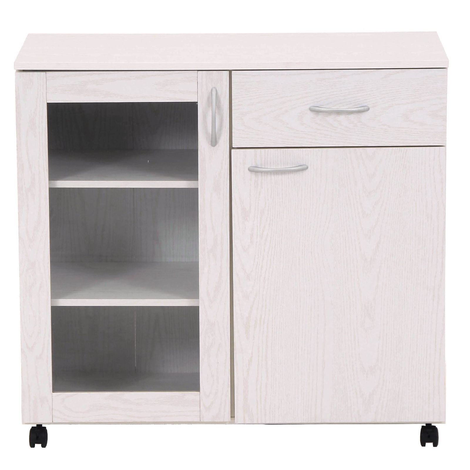 さ 大人気』86962 キャスター付き 木目調 ホワイト オーク 幅90