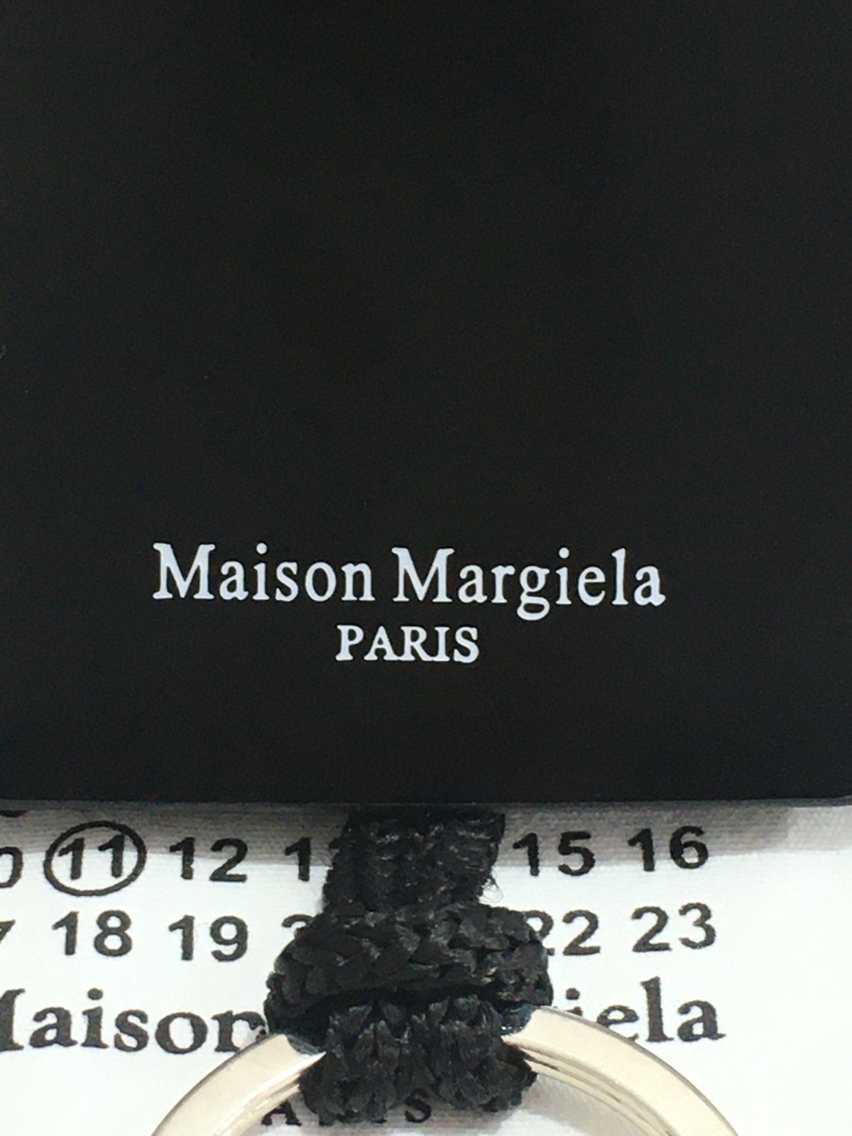 オススメ！おしゃれ！Maison Margiela mm6 メゾンマルジェラ レザー クロシェット キーホルダー キーリング ブラック