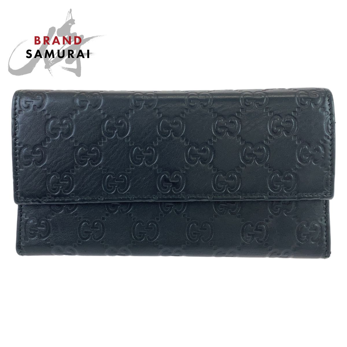 美品 GUCCI グッチ グッチシマ ブラック 黒 ゴールド金具 レザー 