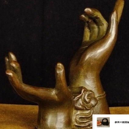 銅器 仏手蓮華 茶台 机 仏堂 装飾品 工芸品 置物 銅器 仏手蓮華 茶台 机 仏堂 装飾品 工芸品 置物 銅細工 仏