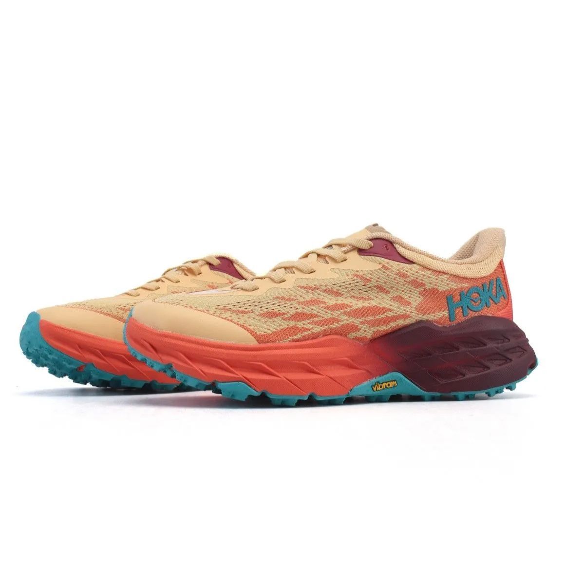 HOKA ONE ONE ホカ オネオネ M SPEEDGOAT 5 Impala|Flame ユニセックス 厚底 トレイルランニングシューズ トレランシューズ スピードゴート5 ビブラムソール ランシュー スニーカー 靴 クッション