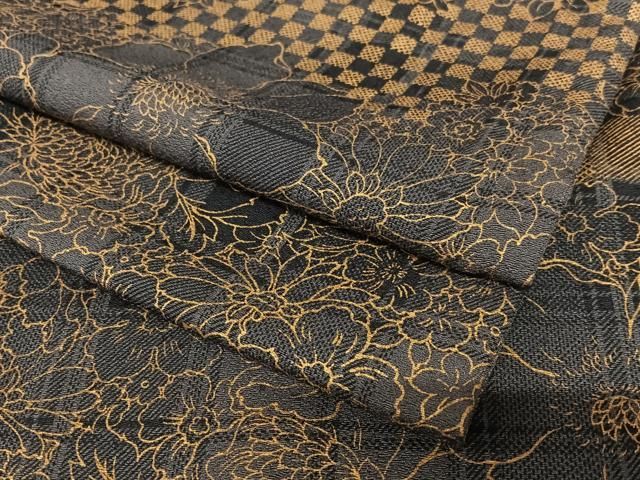 平和屋着物○お召 花尽くし 金彩 健勝苑扱い 正絹 逸品 AAAT0653zg  