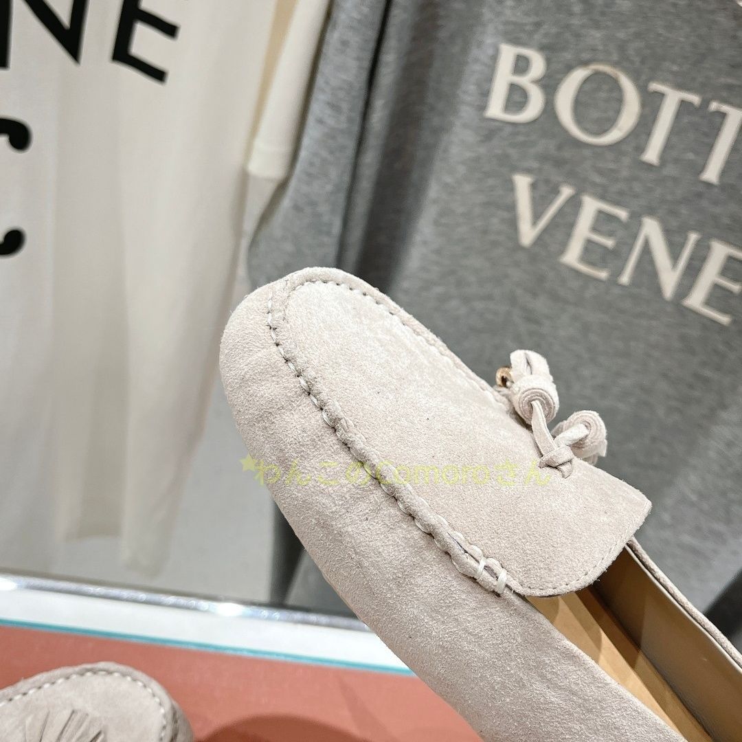  ベージュ23.0 24.5 cm ロロピアーナレディース サマーウォーク スエード タッセル ローファー スエードレザーコンフォート ローファー 革靴 靴