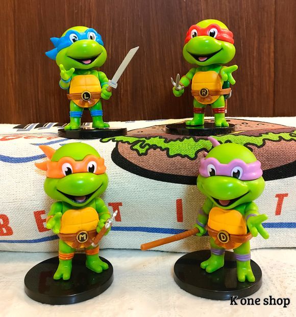 4個セット【ミュータント・タートルズ 可動式 スマイルフィギュア