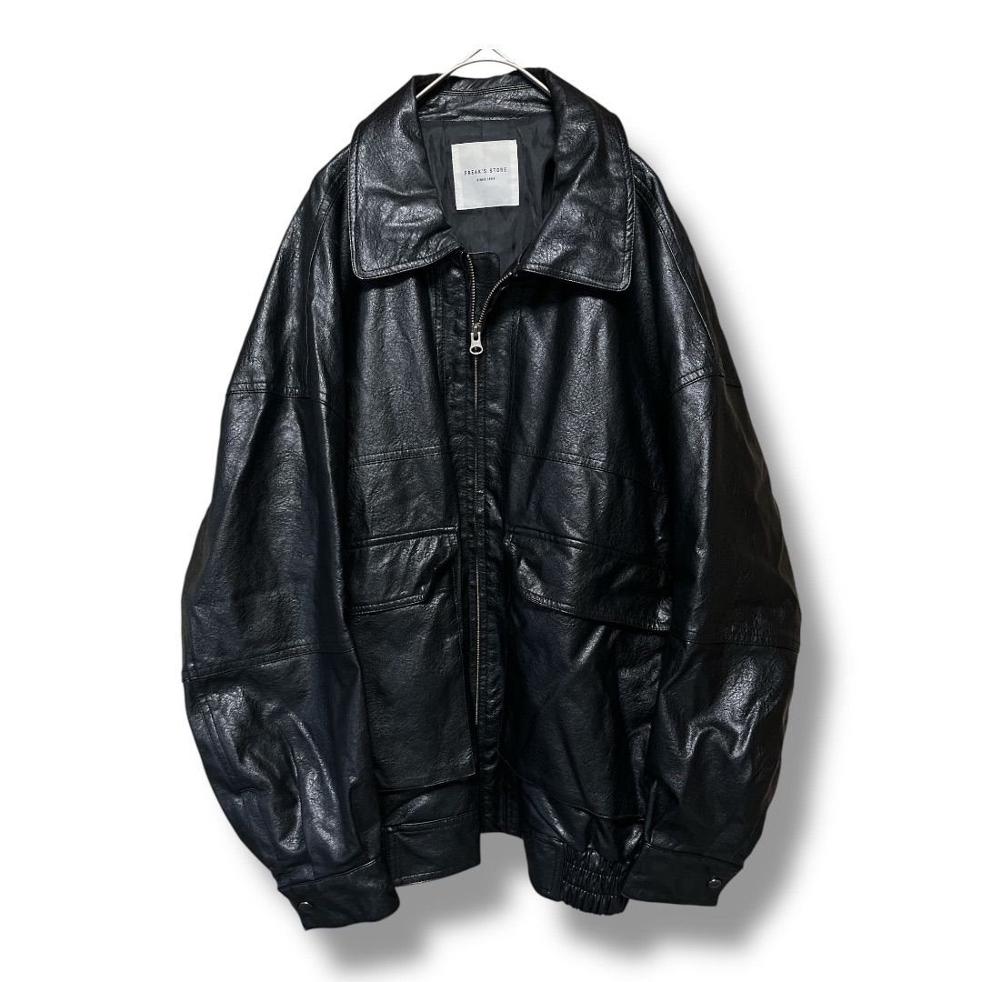 セール】限定展開 ビッグシルエット PU レザー ブルゾン