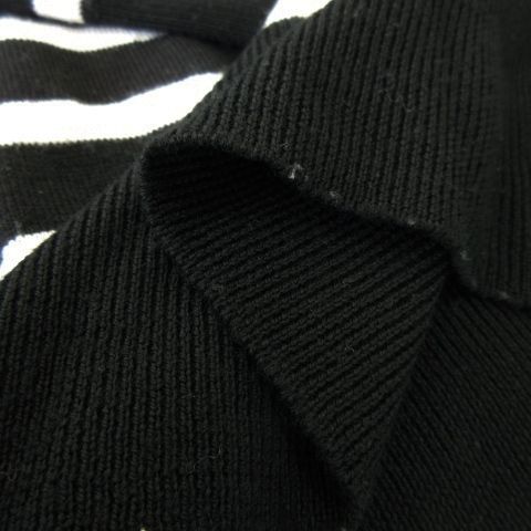 ジョンスメドレー JOHN SMEDLEY アナイ for ANAYI ニット セーター モックネック 長袖 ウール ボーダー S 黒 ブラック /CK25 JOHN SMEDLEY - ジョンスメドレー アナイ ニット セーター