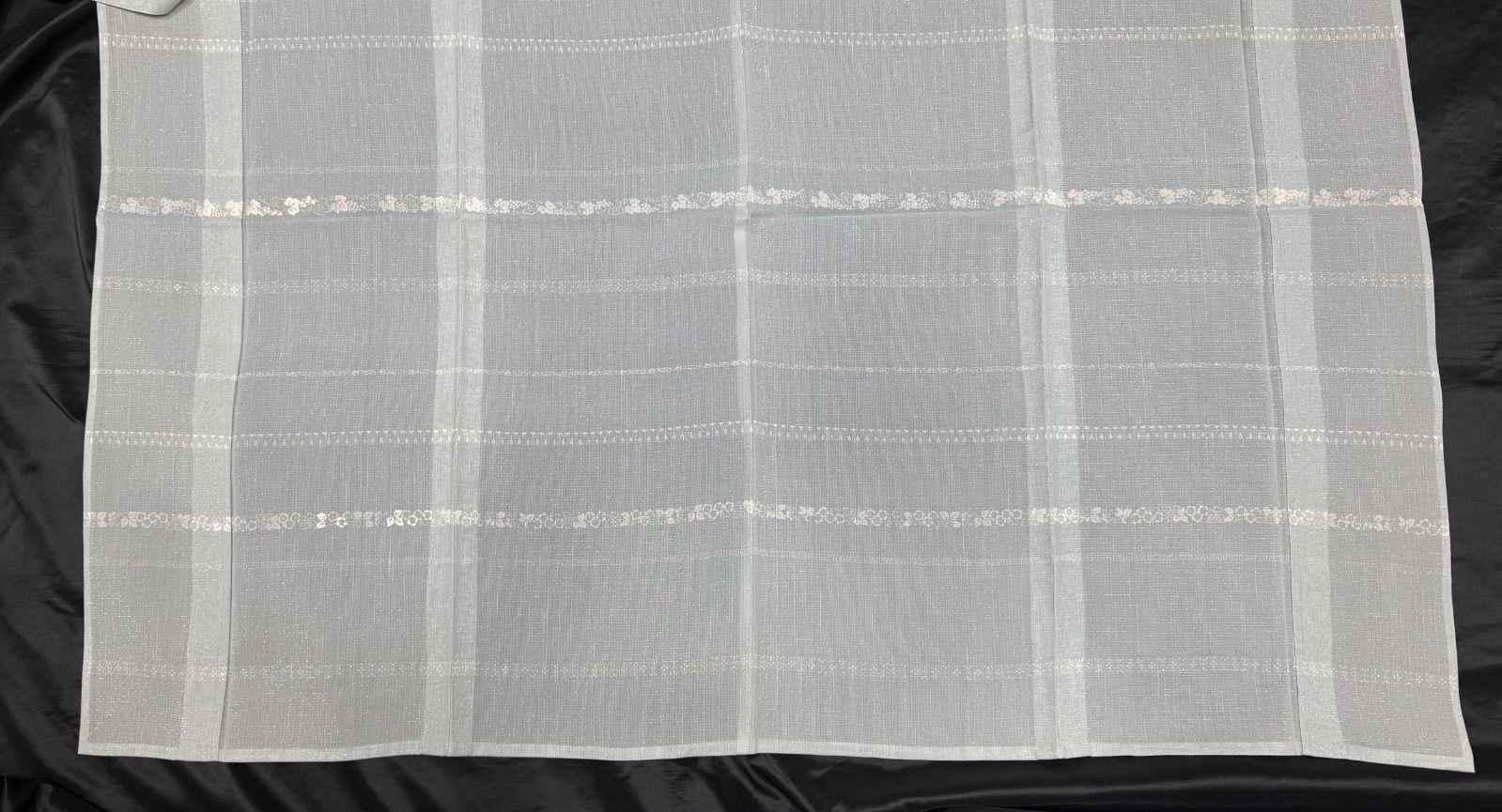 k31☆絹芭蕉ブルーG葡萄訪問着☆豪華トールサイズ身丈167cm単衣広襟