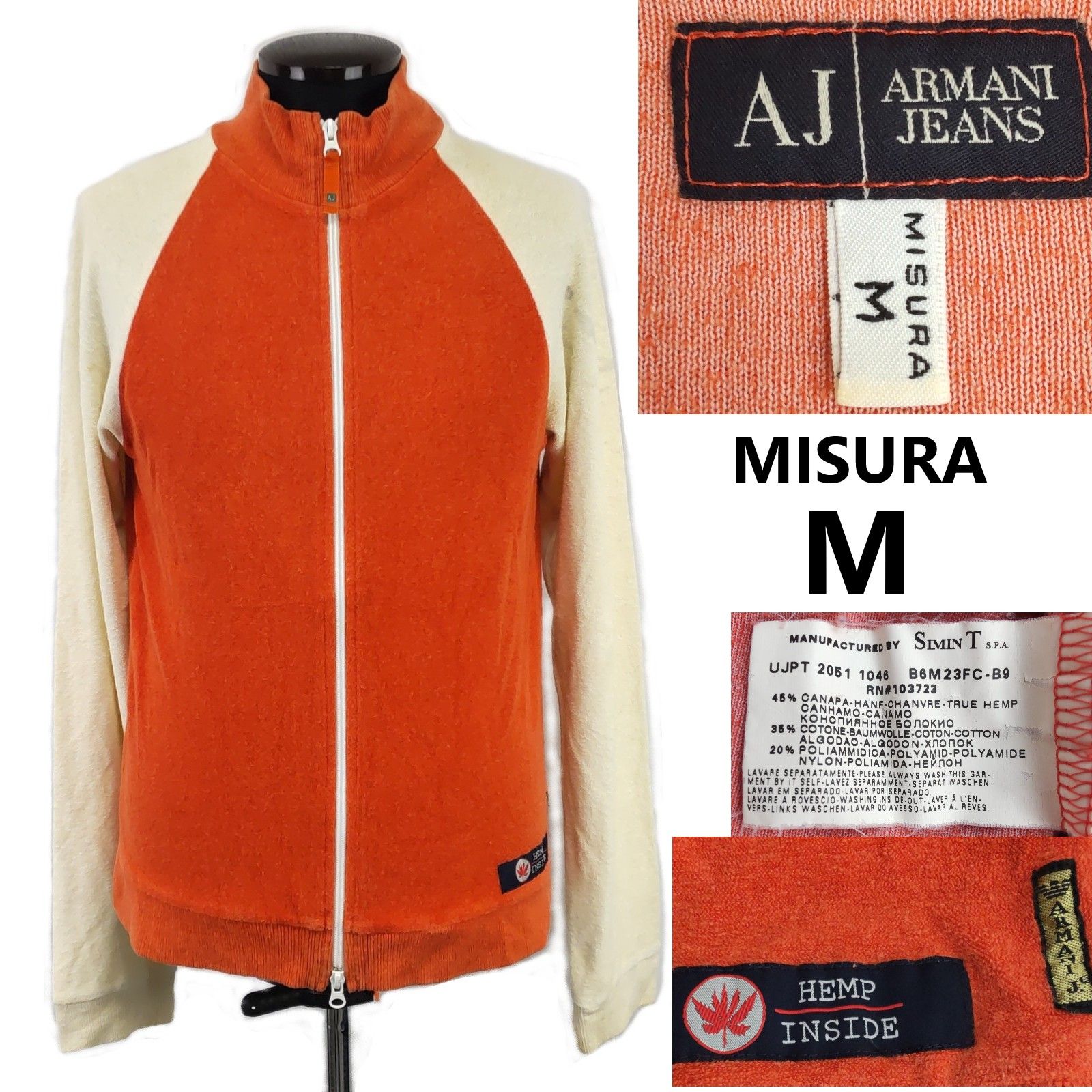 ARMANI JEANS【アルマーニジーンズ】 ヘンプ/ジップアップブルゾン