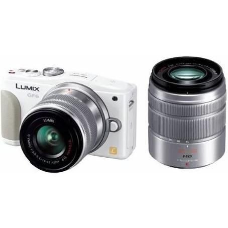 パナソニック ミラーレス Panasonic LUMIX DMC-GF6 ダブルズームレンズキット ホワイト 中古 Wi-Fi搭載 新品SDカード付き  お得なダブルズーム - メルカリ