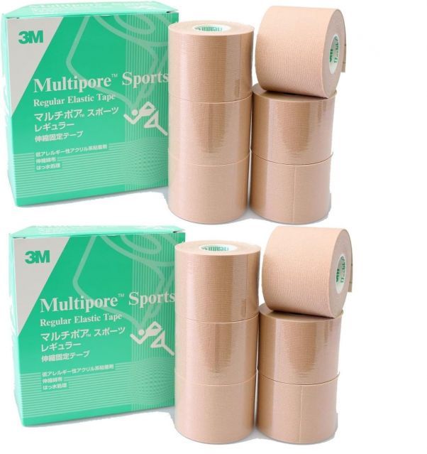 まとめ買い3M キネシオロジー テーピング マルチポアスポーツ レギュラー 50 mm x 5 m2箱 12巻入