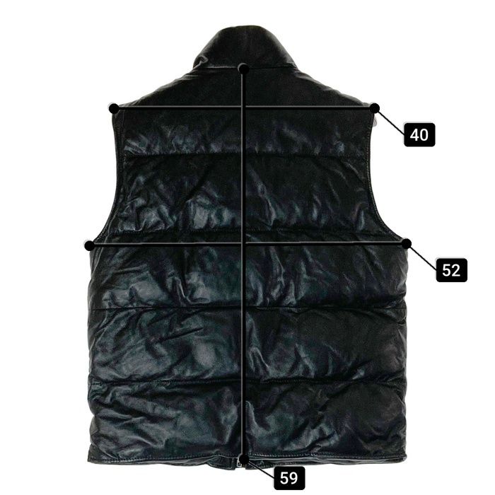 ☆Haruf ハルフ レザー ダウン ベスト ブラック sizeL Haruf ブランド