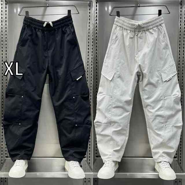 [XL]秋冬 メンズ  服 シンプル ファッション オシャレ 大人 かっこいい 大きいサイズ ストリート 紳士服 秋 アメリカン マルチ ポケット ストレート パンツ カジュアル