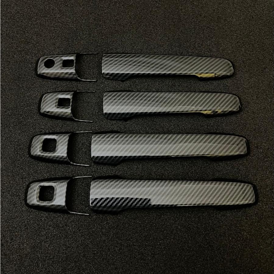 スポーティ全開 カーボン ルック ドアハンドル カバー タントカスタム LA650S LA660S カスタムL カスタムX カスタムRS 2穴